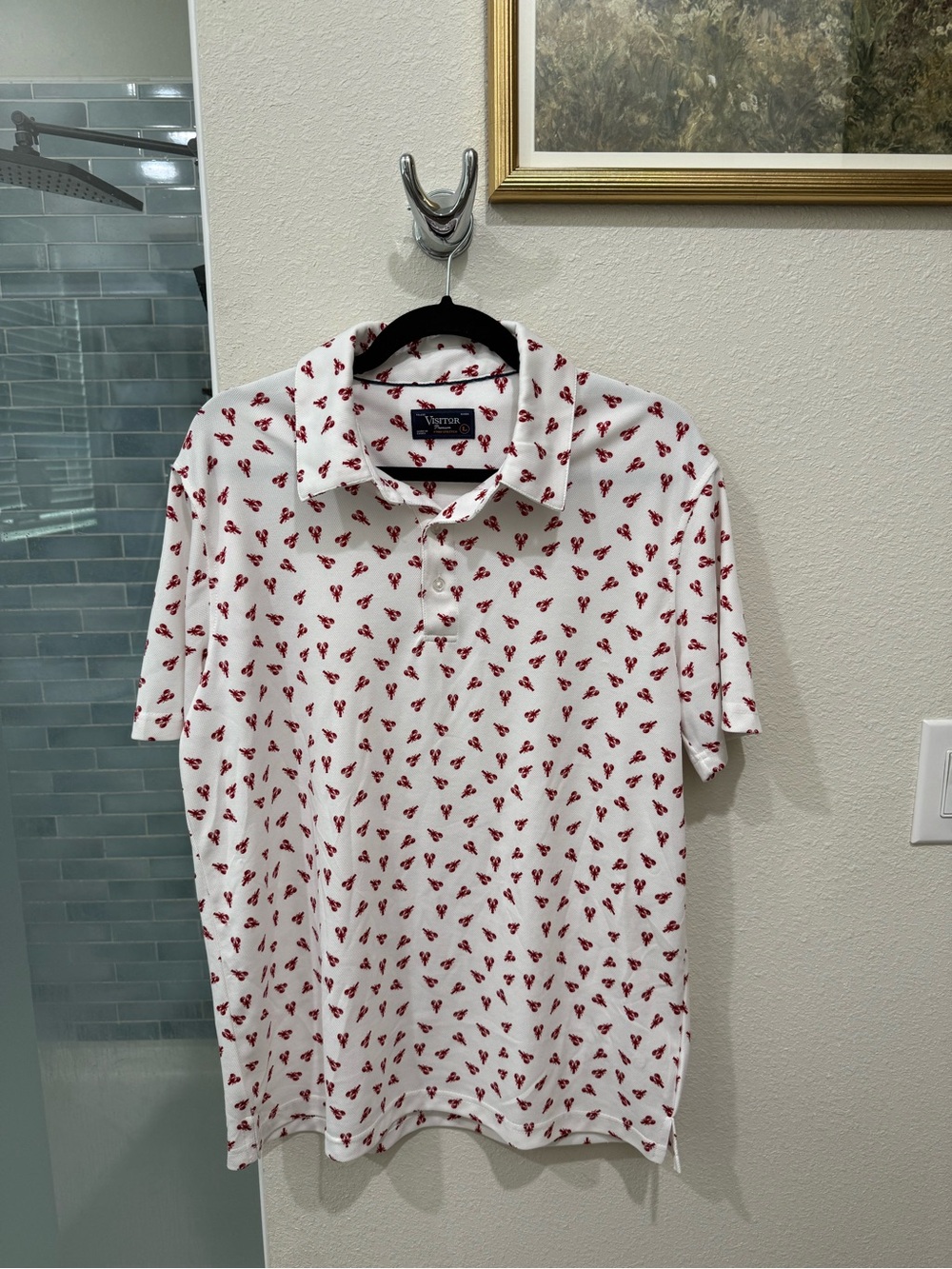 NWOT Men’s Lobster Print Golf Polo Shirt